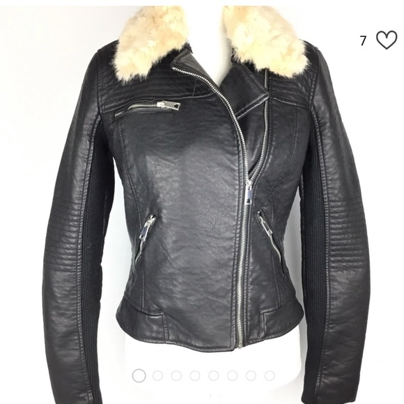 Zara Trafaluc Black Leather Moto Jacket - Picture 2 of 7
